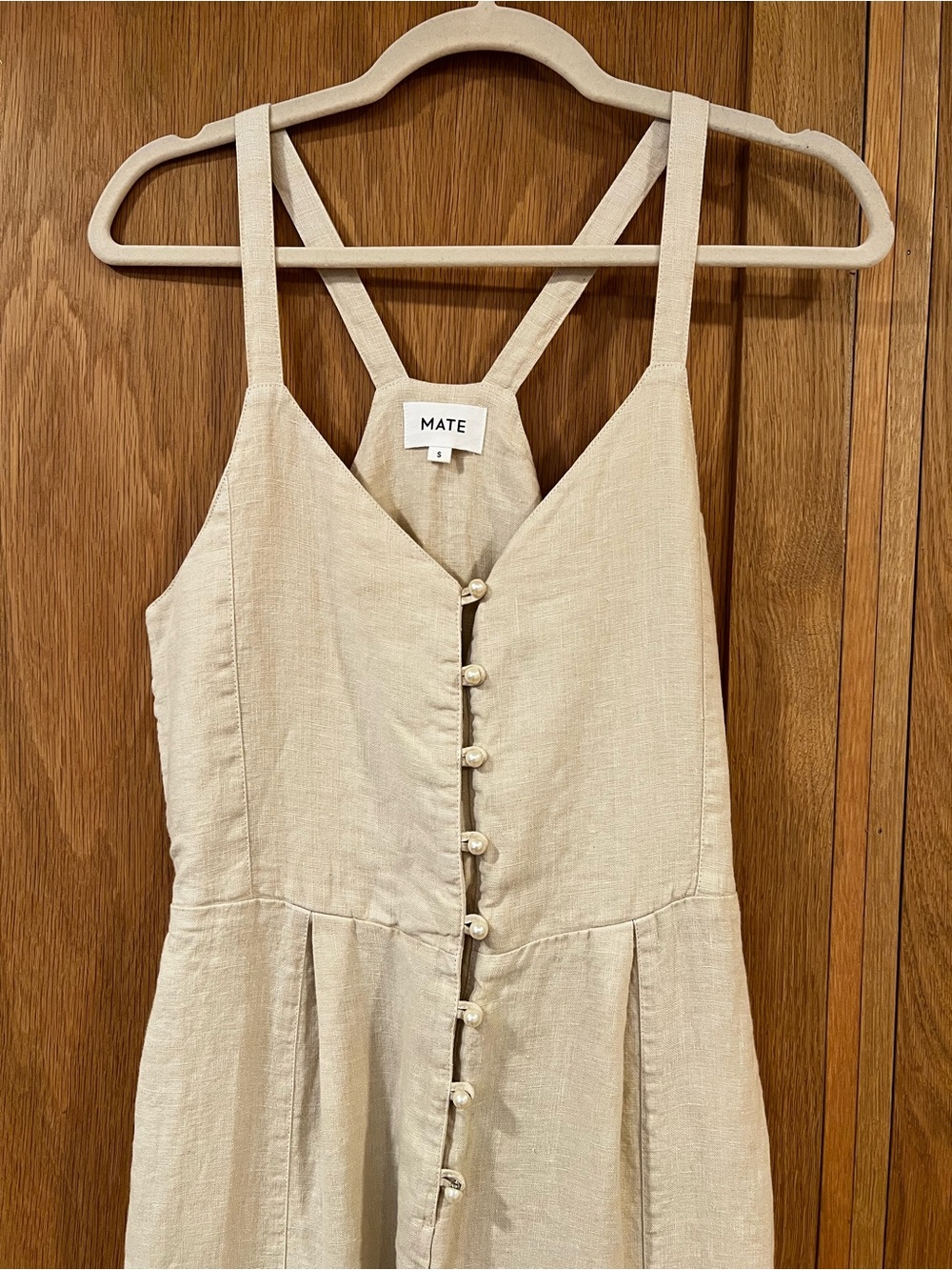 Mate the Label Organic Pearl Jumpsuit Bone Size Small Beach Contemporary Chic - Picture 3 of 6